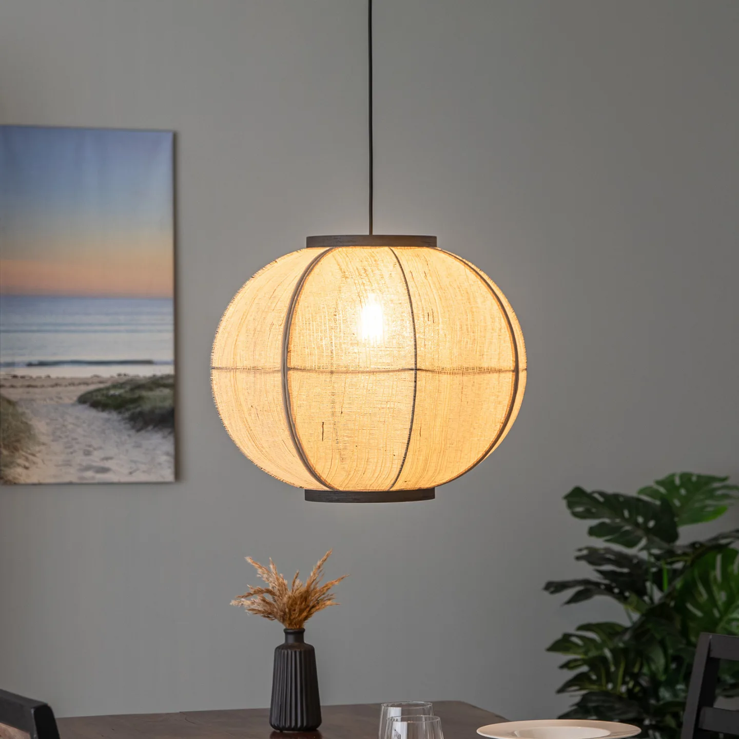 Aurinil Taklampa Nature - Lindby - Vardagsrum - Lantlig / rustik - Tyg / textil - Med en ljuskälla