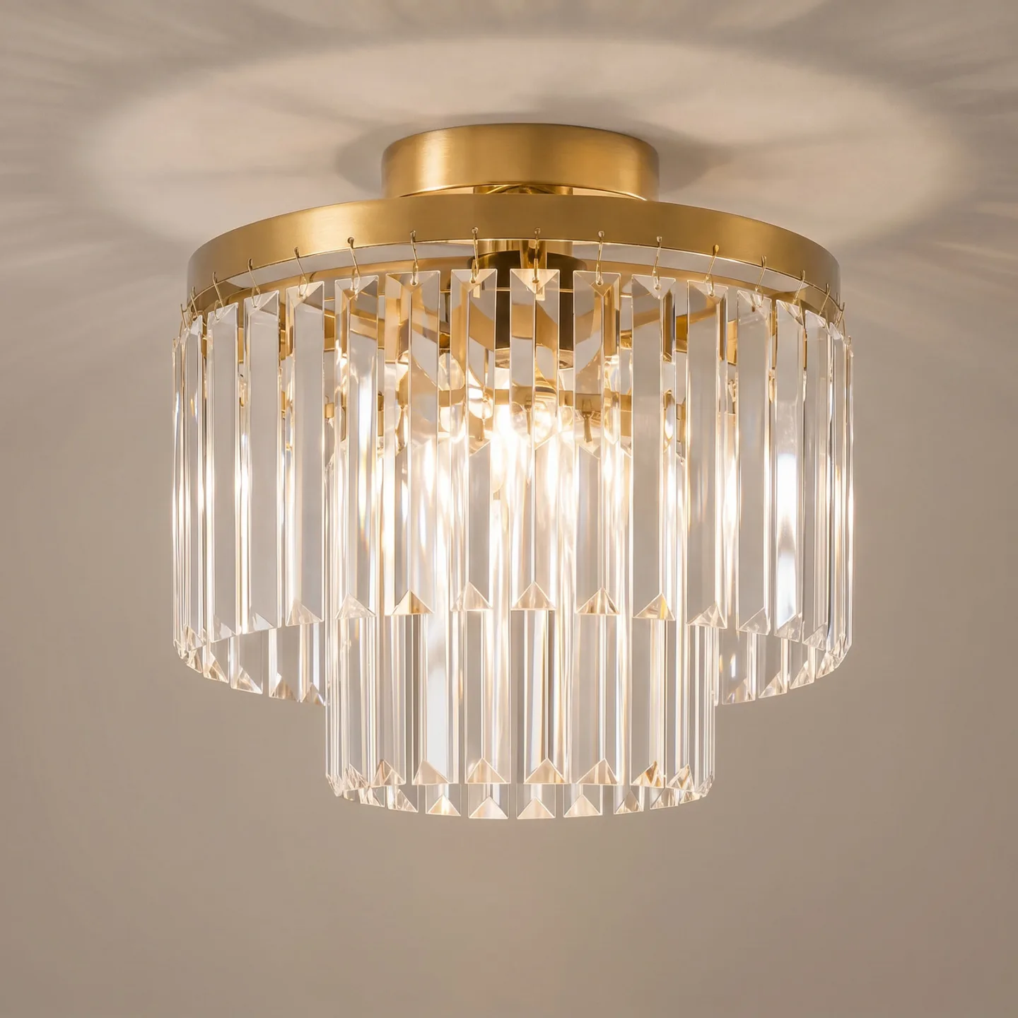 Felicity taklampe, Ø 30 cm, messing, E27 – Lindby - Stue - Moderne - Glass - Med en lyskilde