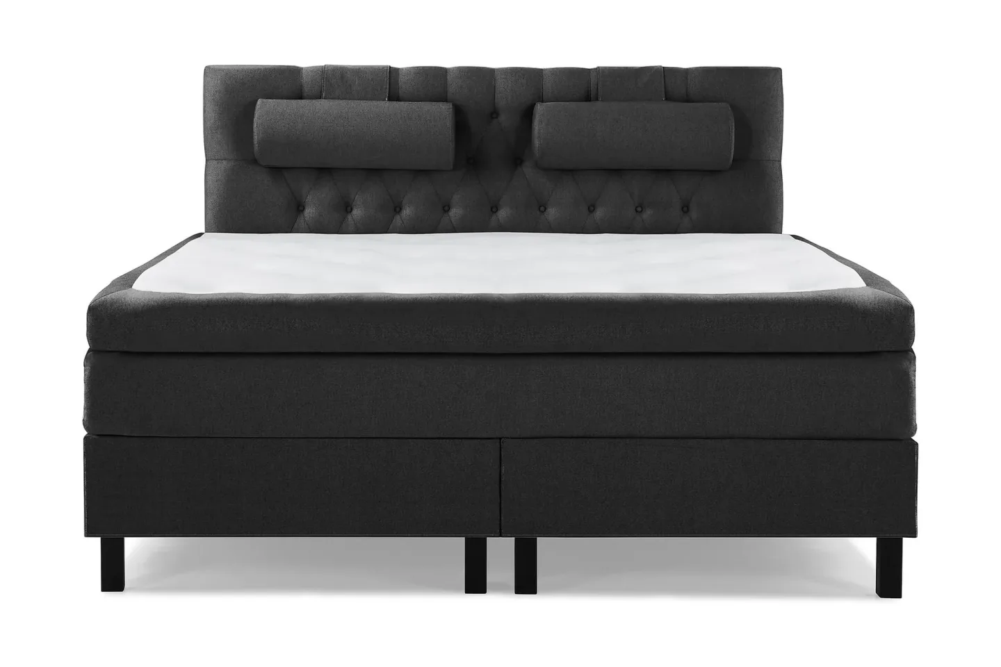 Lucky Komplett Sängpaket 160x200 Latex Diamant - Nackkudde Stor Svart/Grå