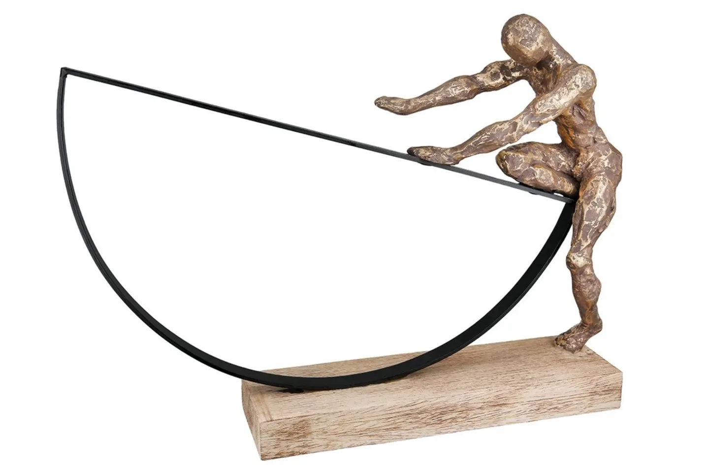 Gilde Figur Uphil, Mannmotiv, Bronze H: 30 cm | Schubiger Möbel