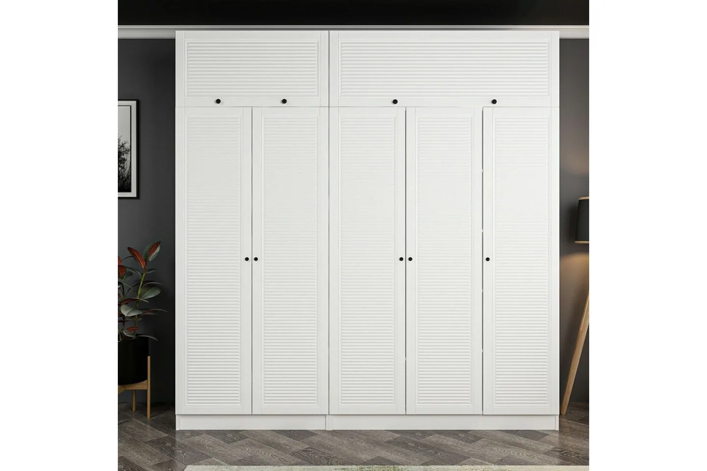 Fruitland Garderob 225 cm - Vit
