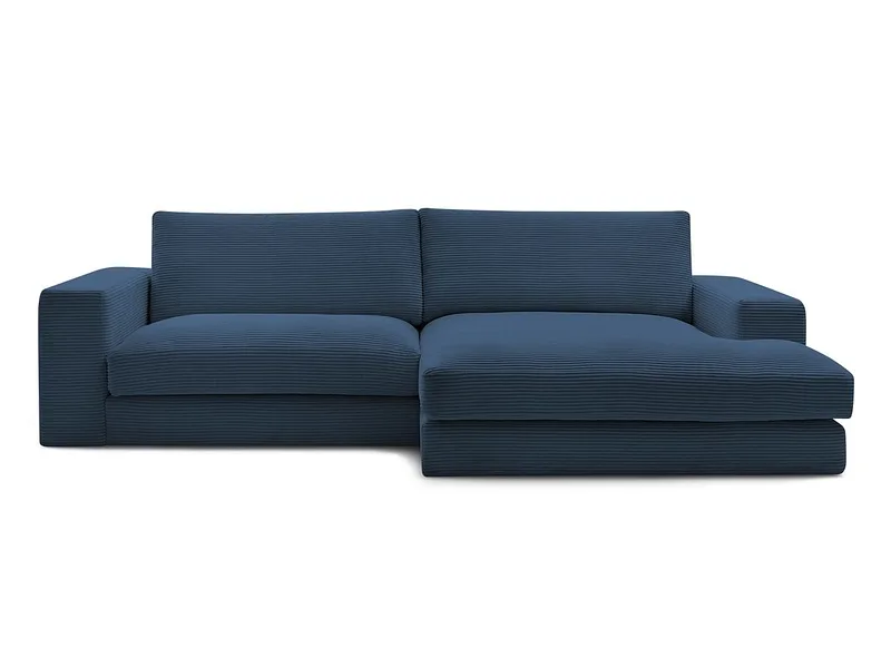 Ecksofa BOBOCHIC LEONARD Cord-Stoff dunkelblau