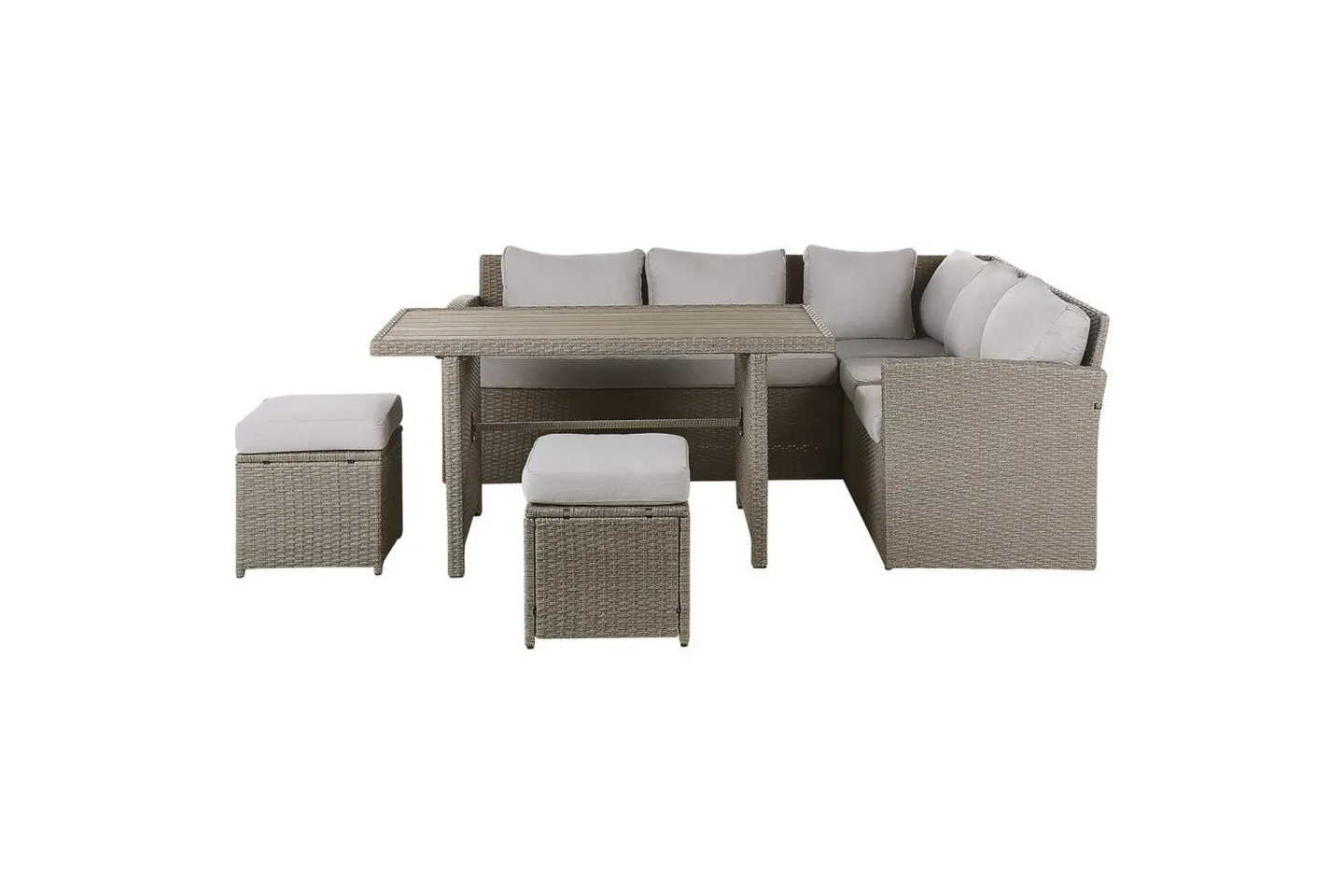 Loungegrupp med bord Bardi Natur/grå/beige - Natur/grå/beige