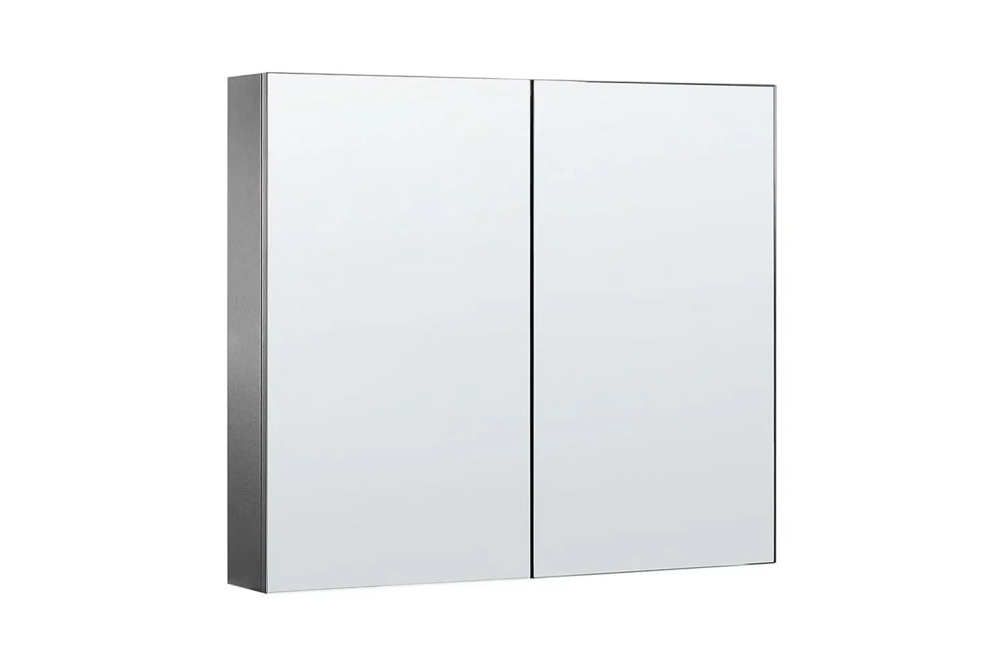 Badrumsskåp med spegel Navarra Svart, Silver, 80x14x70 cm - Svart, Silver, 80x14x70 cm
