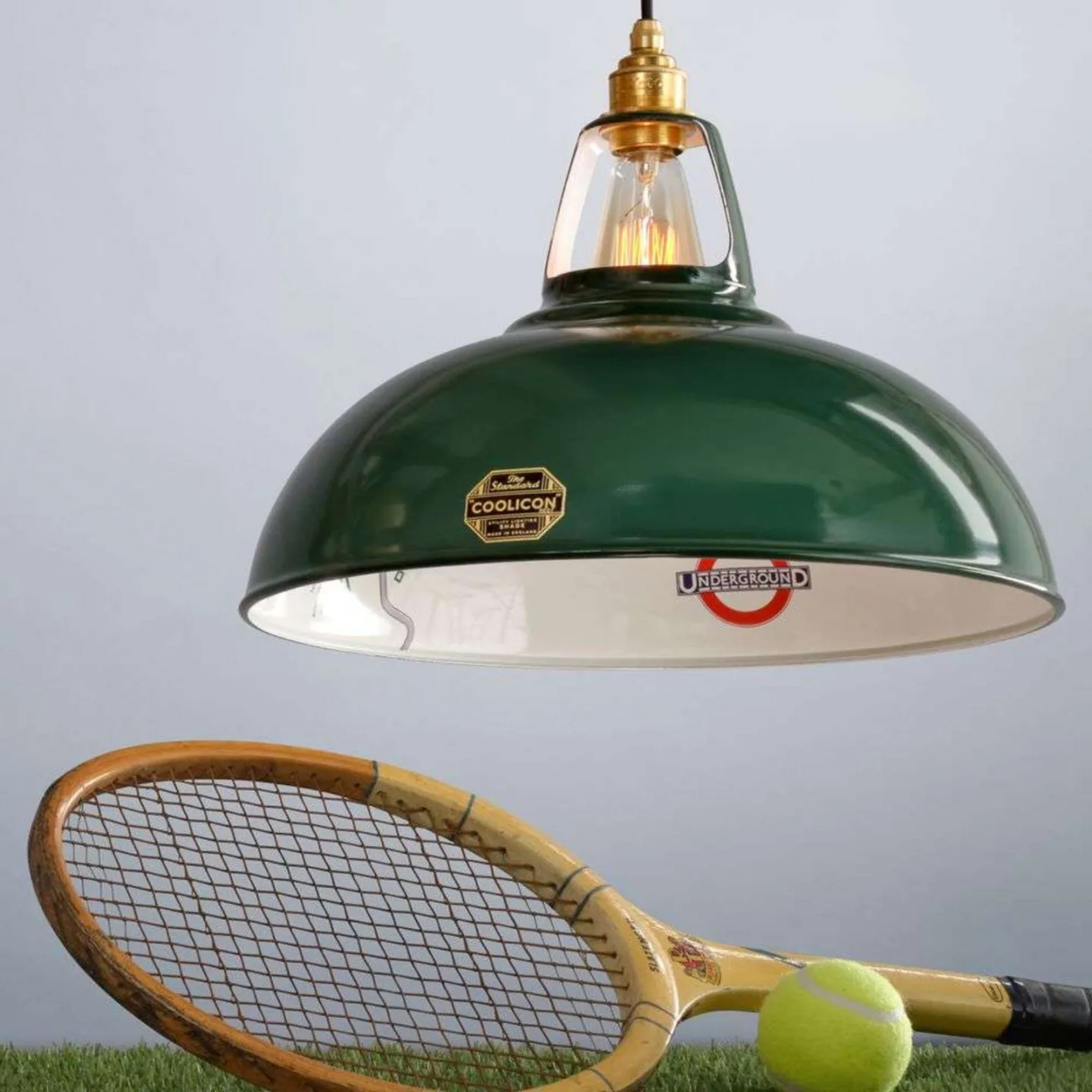 Large 1933 Design Pendelleuchte, Ø 40 cm, grün - Coolicon - Wohnzimmer - Metall