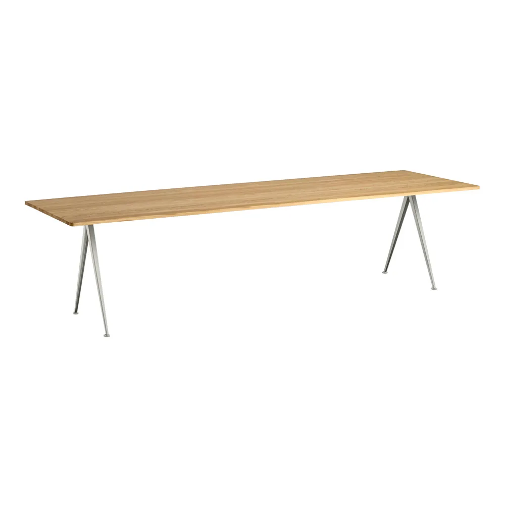 HAY - Pyramid Table 02 300x85 cm Beige/Klarlackad Ek - Matbord - Friso Kramer,Wim Rietveld - Träfärgad - Metall/Trä