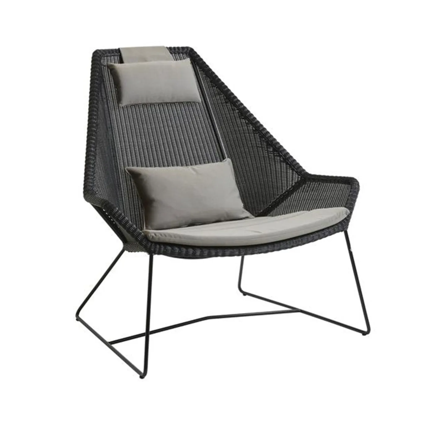 Cane-Line - Breeze Highback Chair Incl. Taupe Cushion, Black, Cane-Line Fiber - Fåtöljer utomhus - Strand+Hvass