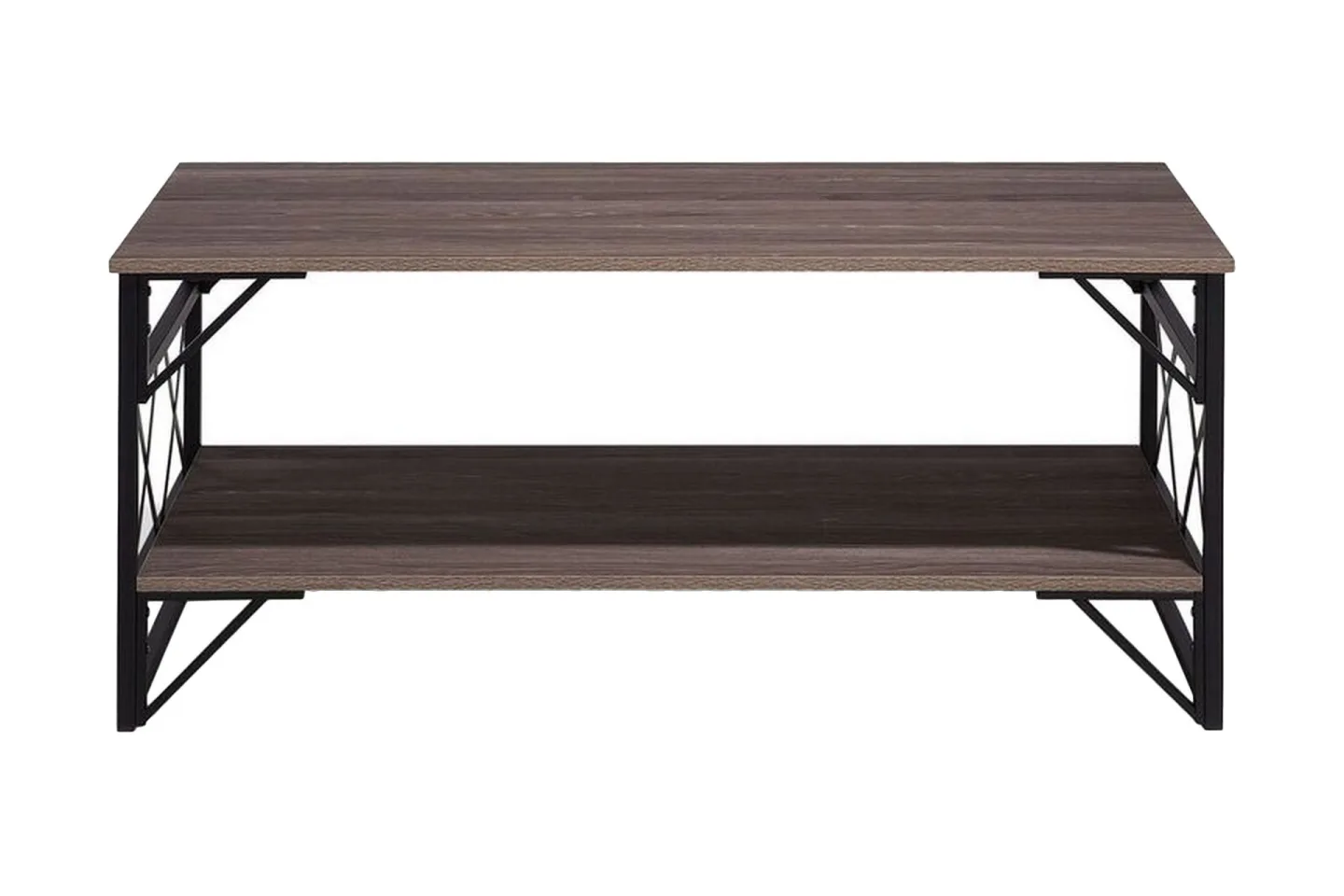 Kindertofte Soffbord 120 cm med Förvaring Hylla - Brungrå