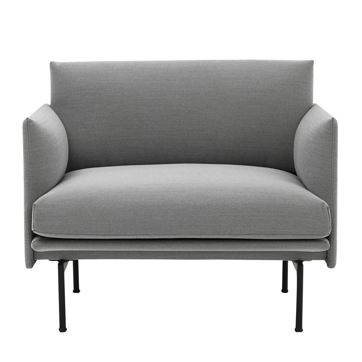 Muuto - Outline Chair / Black Base Steelcut Trio 133 - Fåtöljer - Anderssen & Voll - Metall/Trä/Textilmaterial/Skum