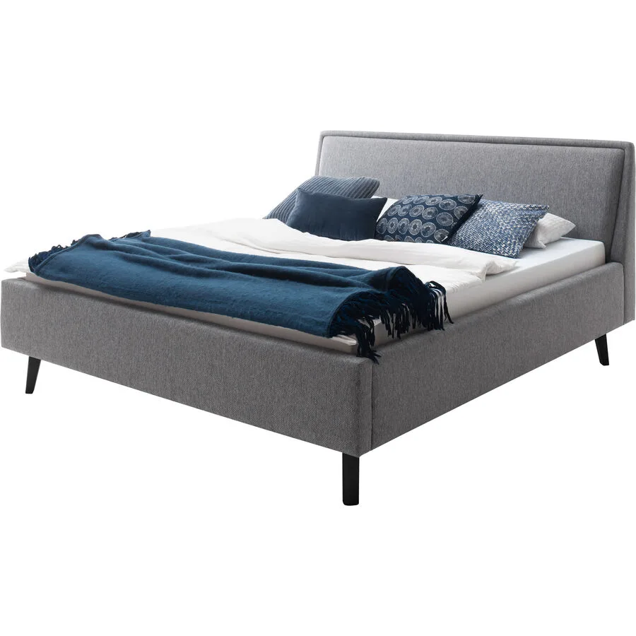 Bett Simas Grau Bezug Stoff 160 x 200 cm