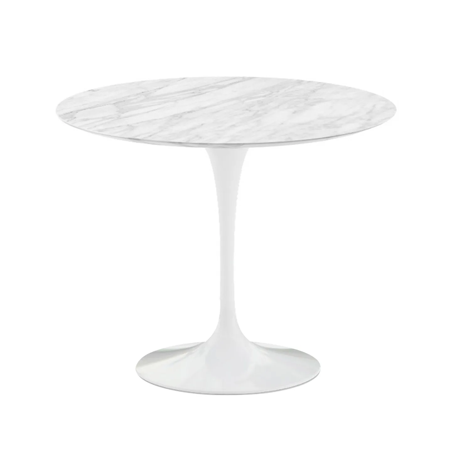Knoll - Saarinen Round Table - Matbord, Ø 91 cm, Vitt underrede, skiva i matt Statuarietto marmor - Matbord - Eero Saarinen