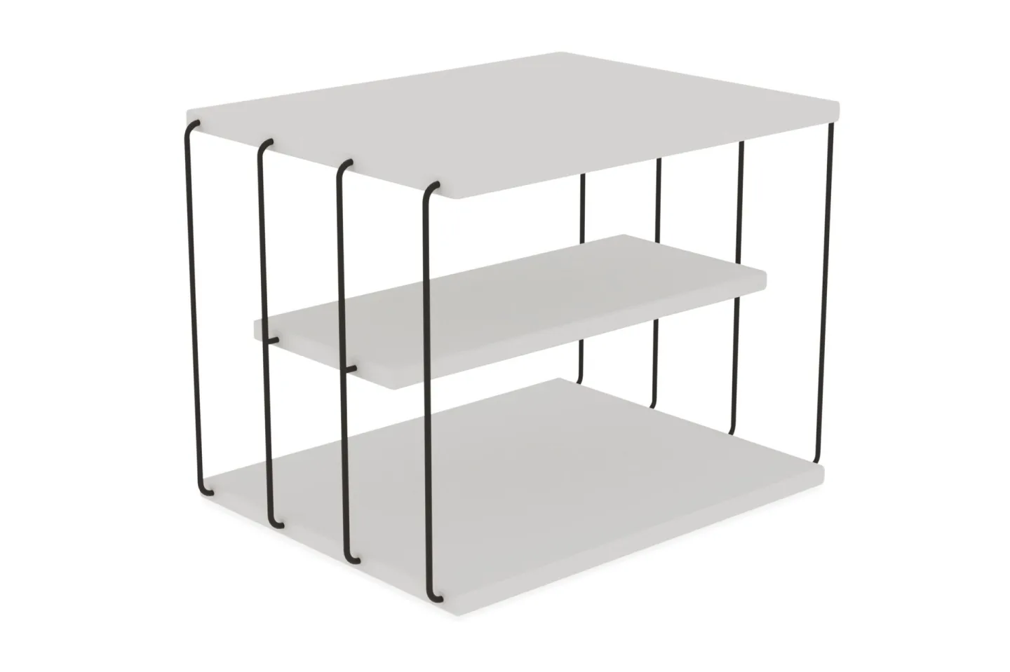 Ljusfors sidobord 50 cm - Vit/Svart
