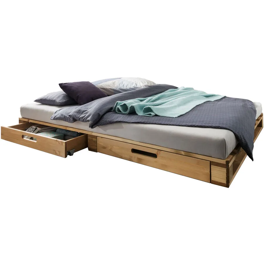 Bett Flynn Braun Kiefer 140 x 200 cm