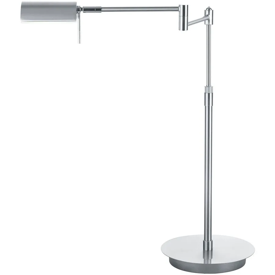 Tischlampe Gaio Silber Metall/Chrom 60 cm - Material: Nickel matt, Chrom abgesetzt - LED - Lichtfarbe: Warmweiss - LED Energiesparlampen