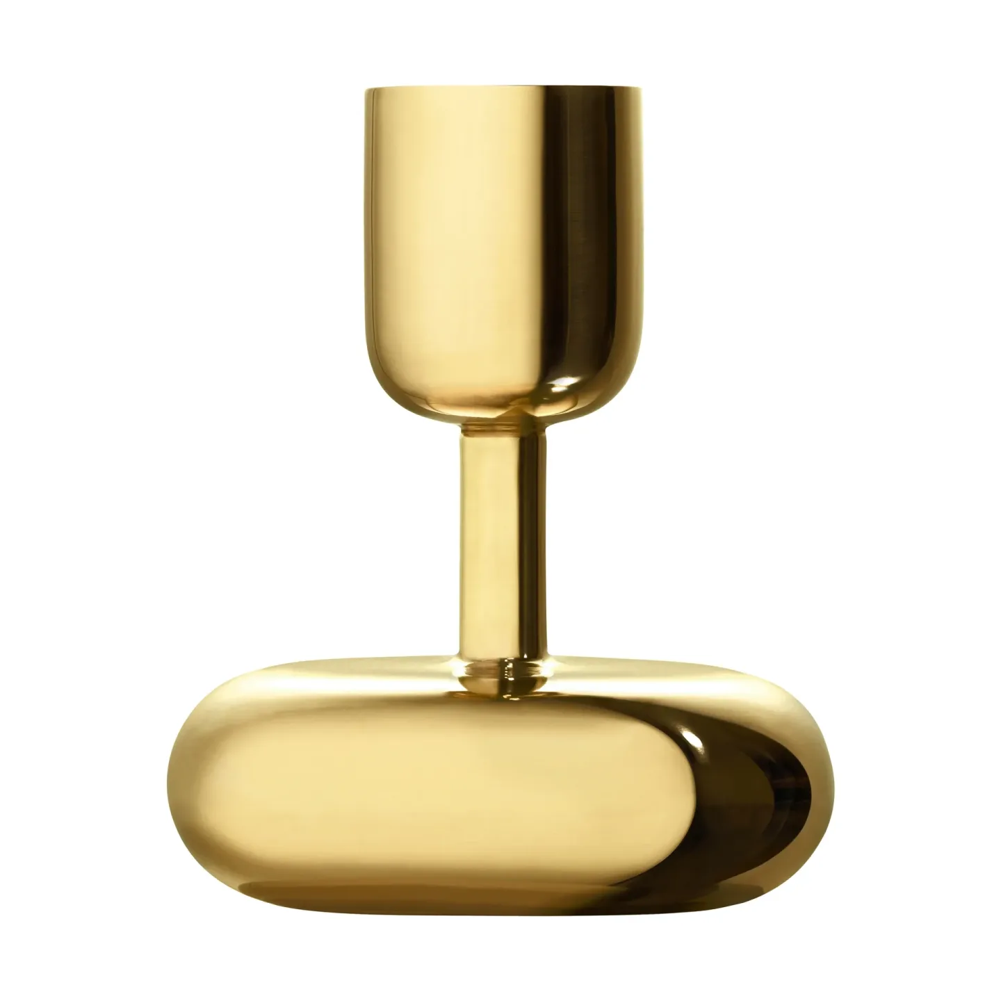Iittala Nappula ljusstake mässing liten 107 mm