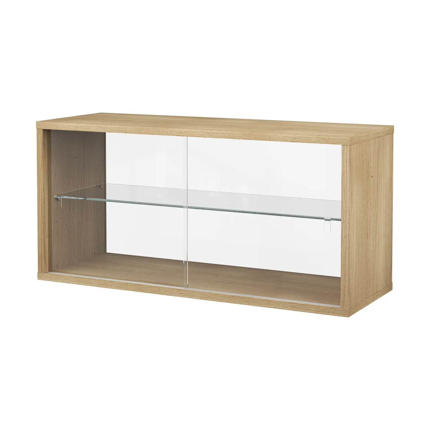Pira Pira Vitrinenschrank Gebeizte Eiche-Klarglas, 90x31 cm, Glasrückwand