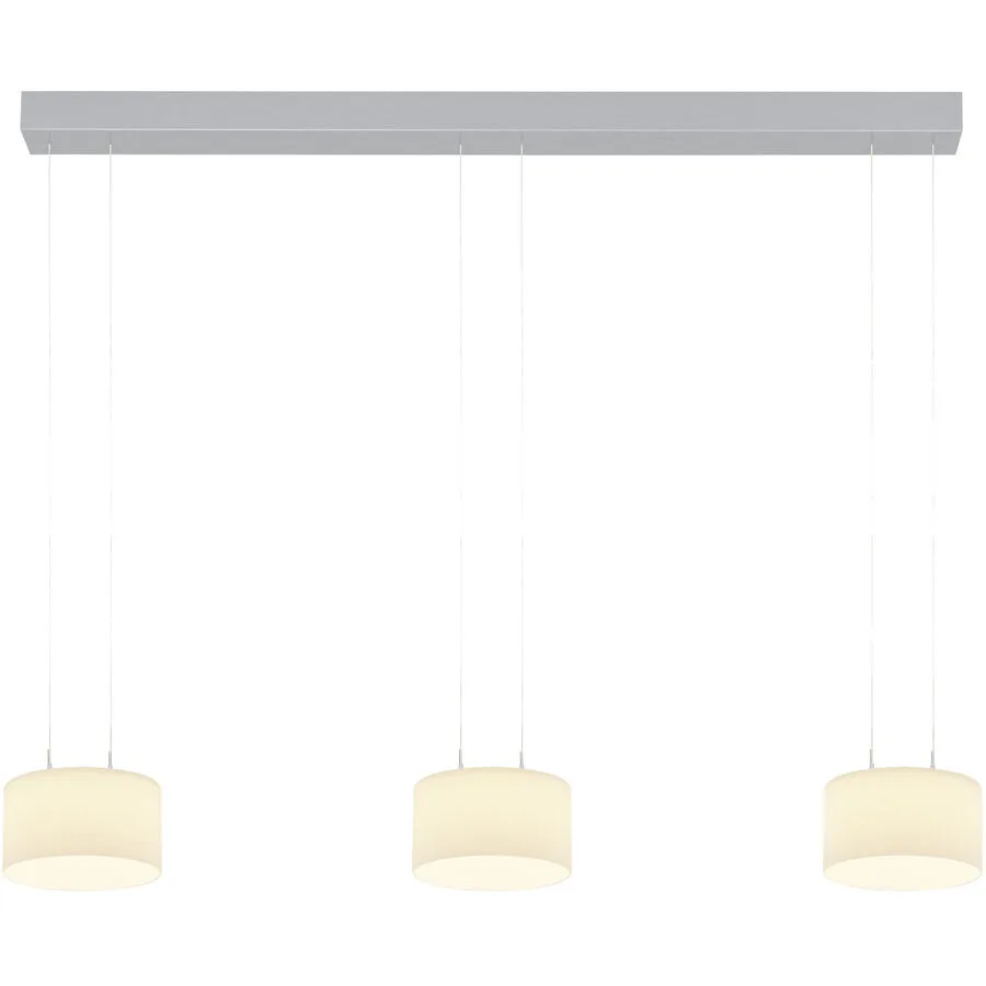 Designer-Pendellampe Bankamp Grand opal aluminium eloxiert 3-flammig - Farbe: Alu eloxiert - LED - Lichtfarbe: Extra warmweiss - Material: