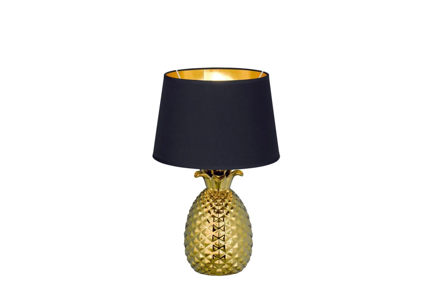 Pineapple Bordslampa 43cm E27 guld/ svart - Guld/Svart