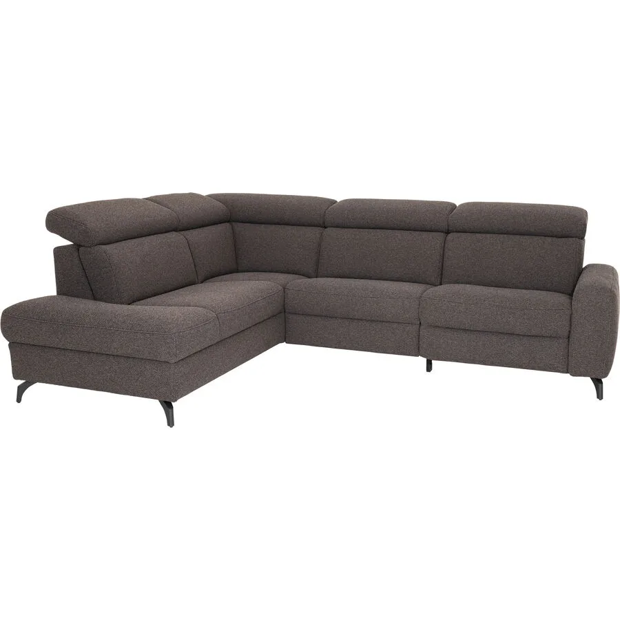 Ecksofa Simo Links Polyester, Baumwolle dunkelgrau B 270 T 218 cm