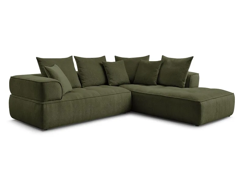 Ecksofa BOBOCHIC WHESLEY Stoff dunkelgrün