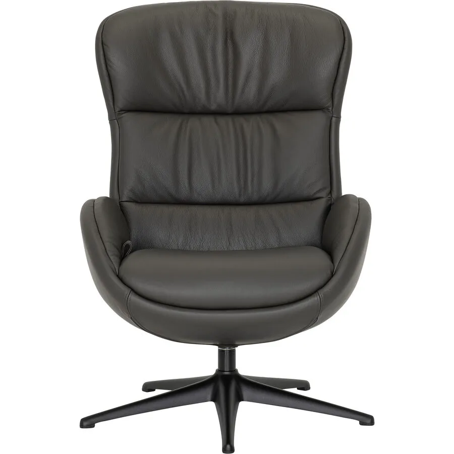 Relaxsessel Samir Grau Echtleder T 79 cm B 70.5 H 104 cm