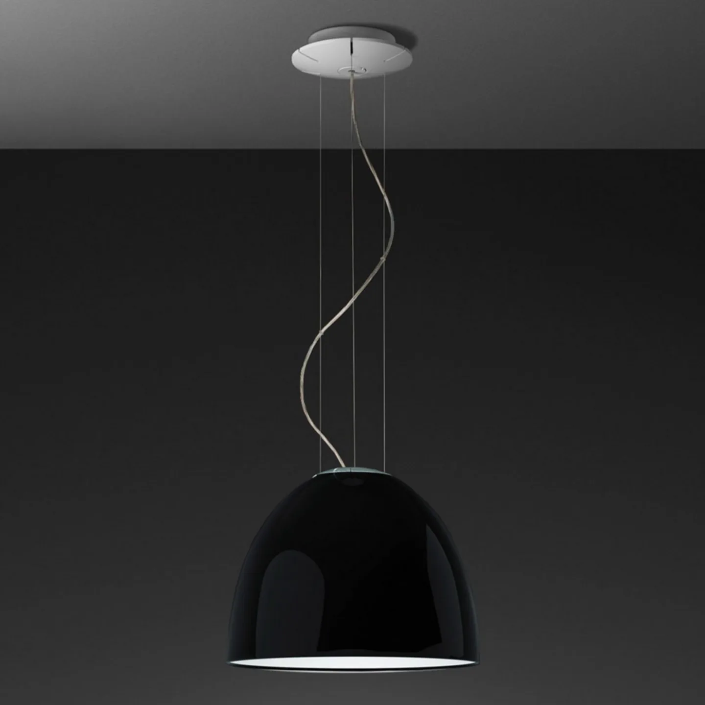 Nur Mini Gloss S Pendelleuchte Schwarz - Artemide - Wohnzimmer - Design - Metall - Einflammig