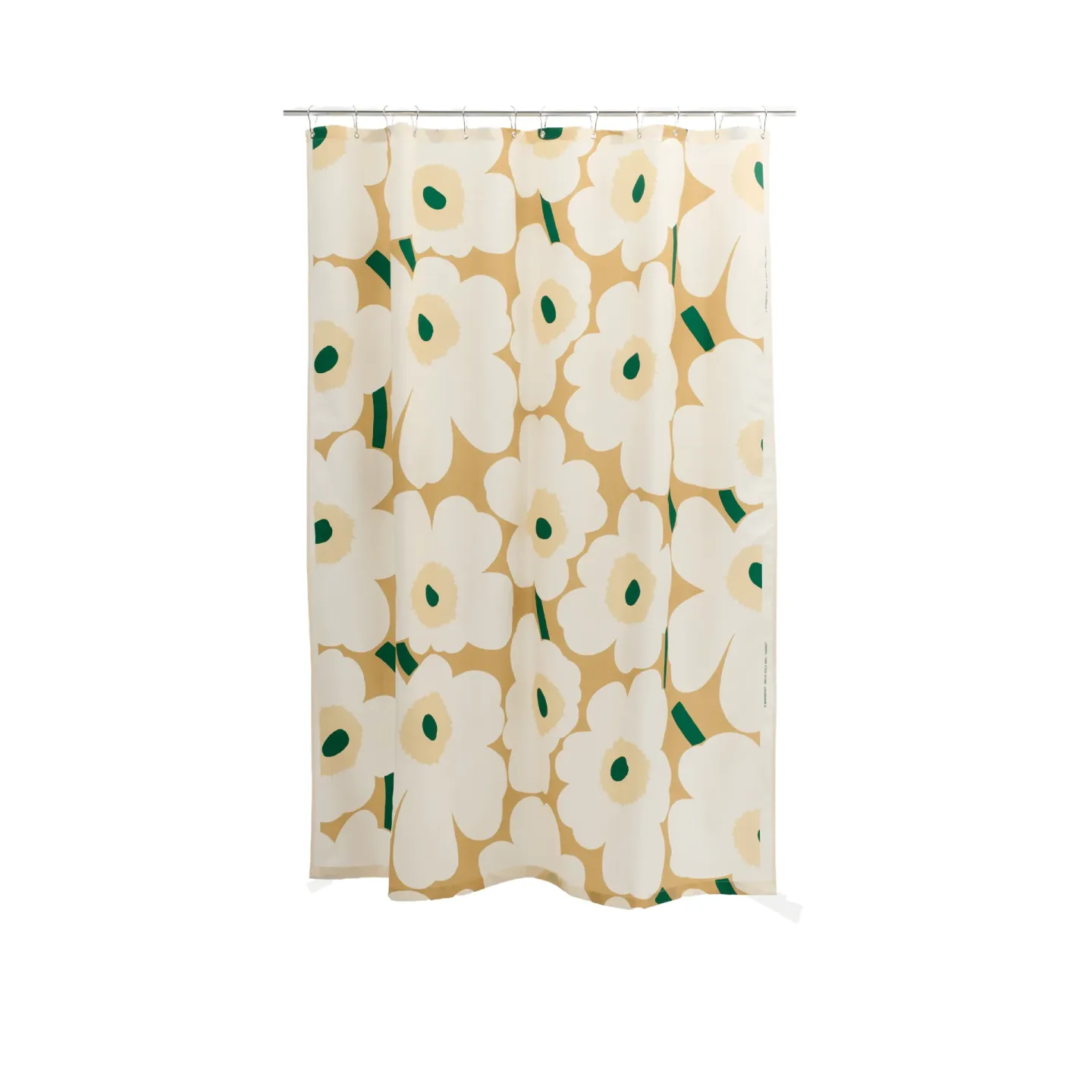 Marimekko Unikko Duschvorhang Sand-off white-hay-emerald