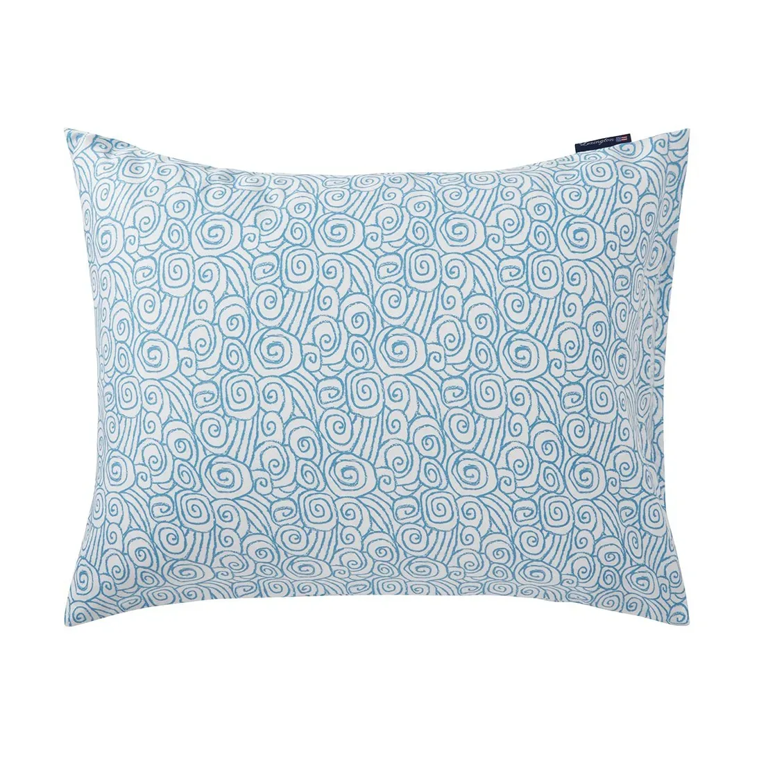 Lexington Wave Printed Cotton Sateen örngott 50x60 cm White-Blue