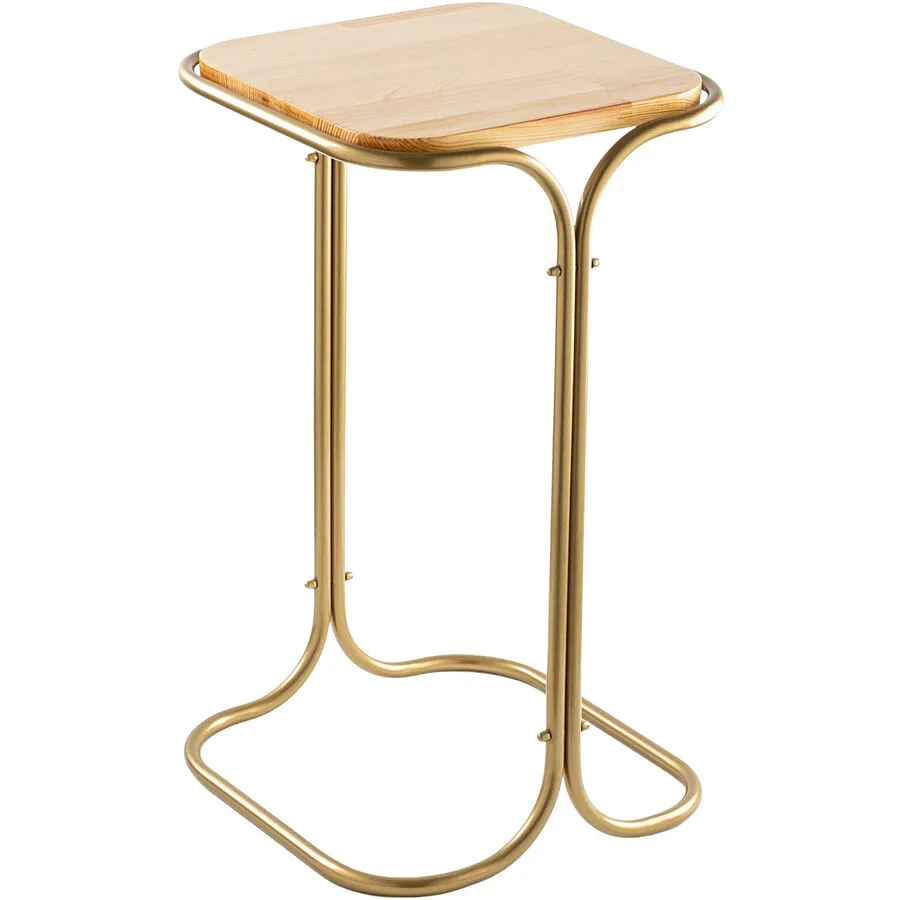Beistelltisch Blank gold/braun Metall B 30 H 52 cm
