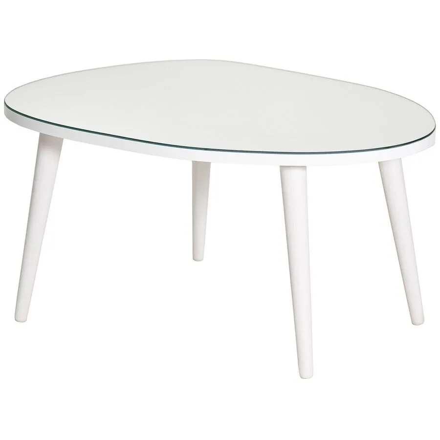 Salontisch Yasam Weiss Glas 38 cm