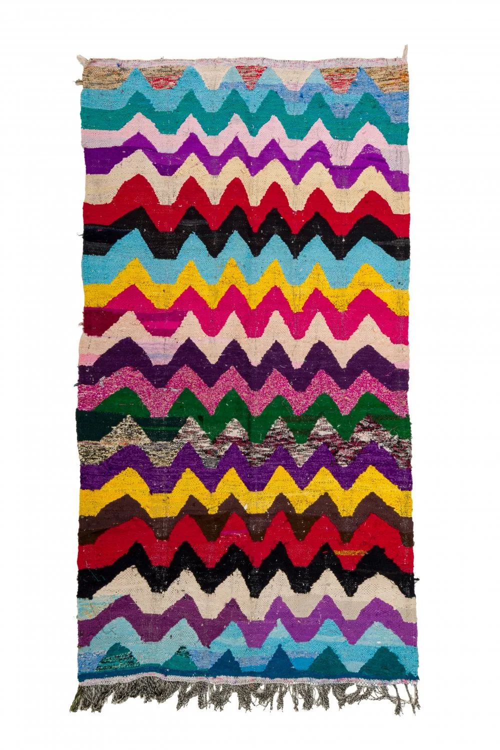 Marokkansk Boucherouite-teppe 125 x 235 cm (Størrelse: 125 x 235 cm)