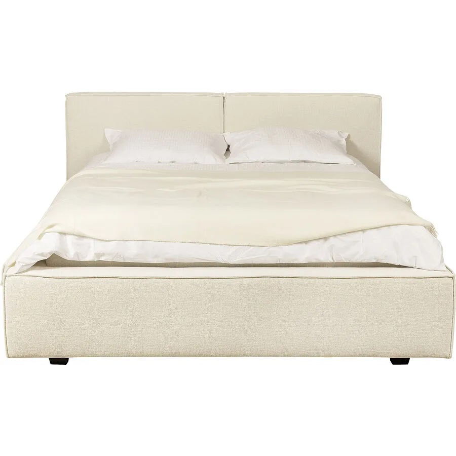 Bett Ylva Creme Stoff 180 x 200 cm