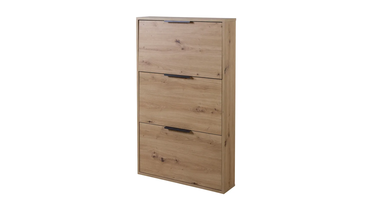 Schuhschrank Artisan Eiche 3-türig 65 x 105 cm - ESPRESSO
