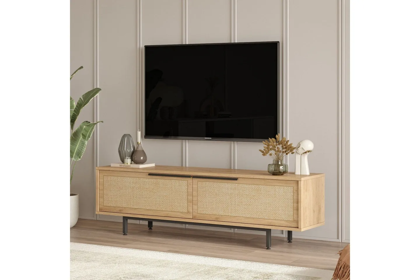 Munish Tv-bänk 160 cm - Ek/Valnöt