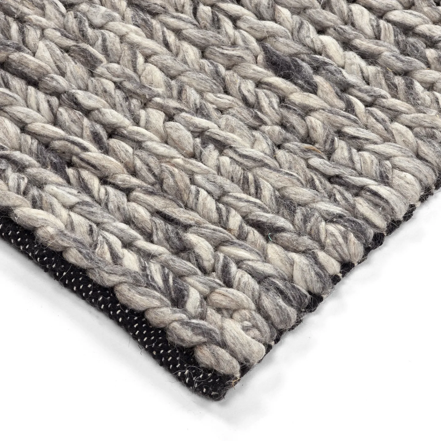 Ullteppe - Talvia Braided Wool (mørkegrå) (Størrelse: 200 x 290 cm)
