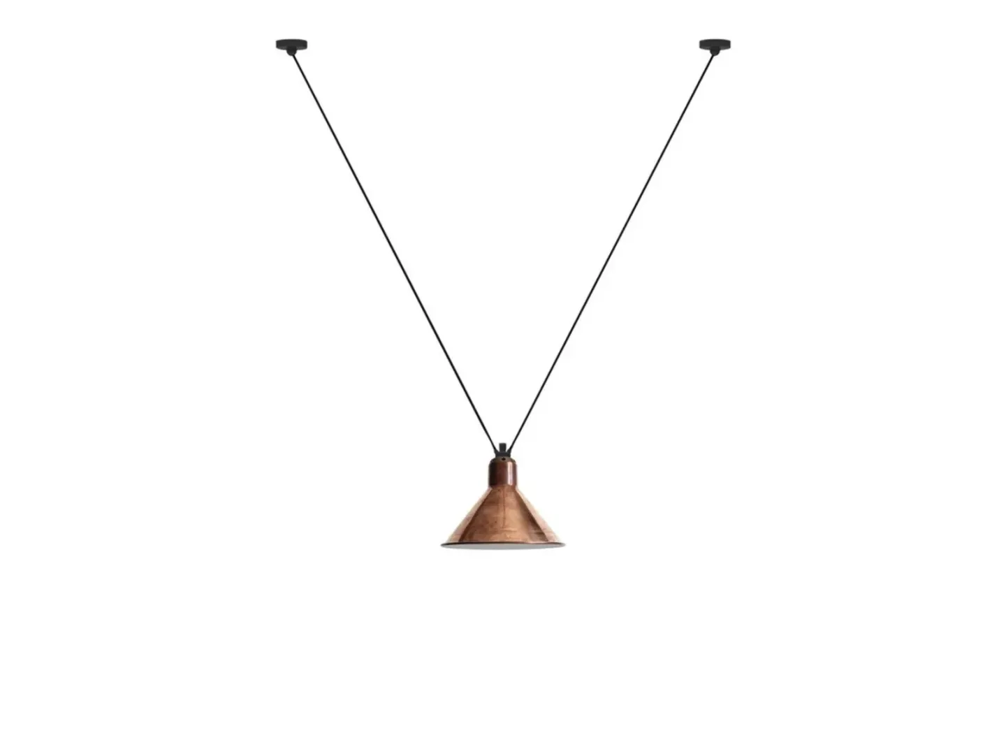 323 L Pendelleuchte Conical Raw Copper/White - Lampe Gras - Wohnzimmer - Metall