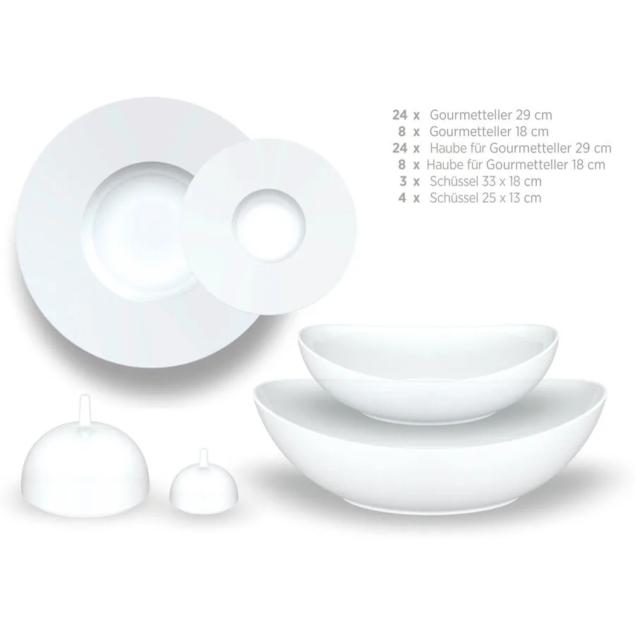 MÄSER Geschirr-Set 71-tlg. Saturno Weiss Porzellan