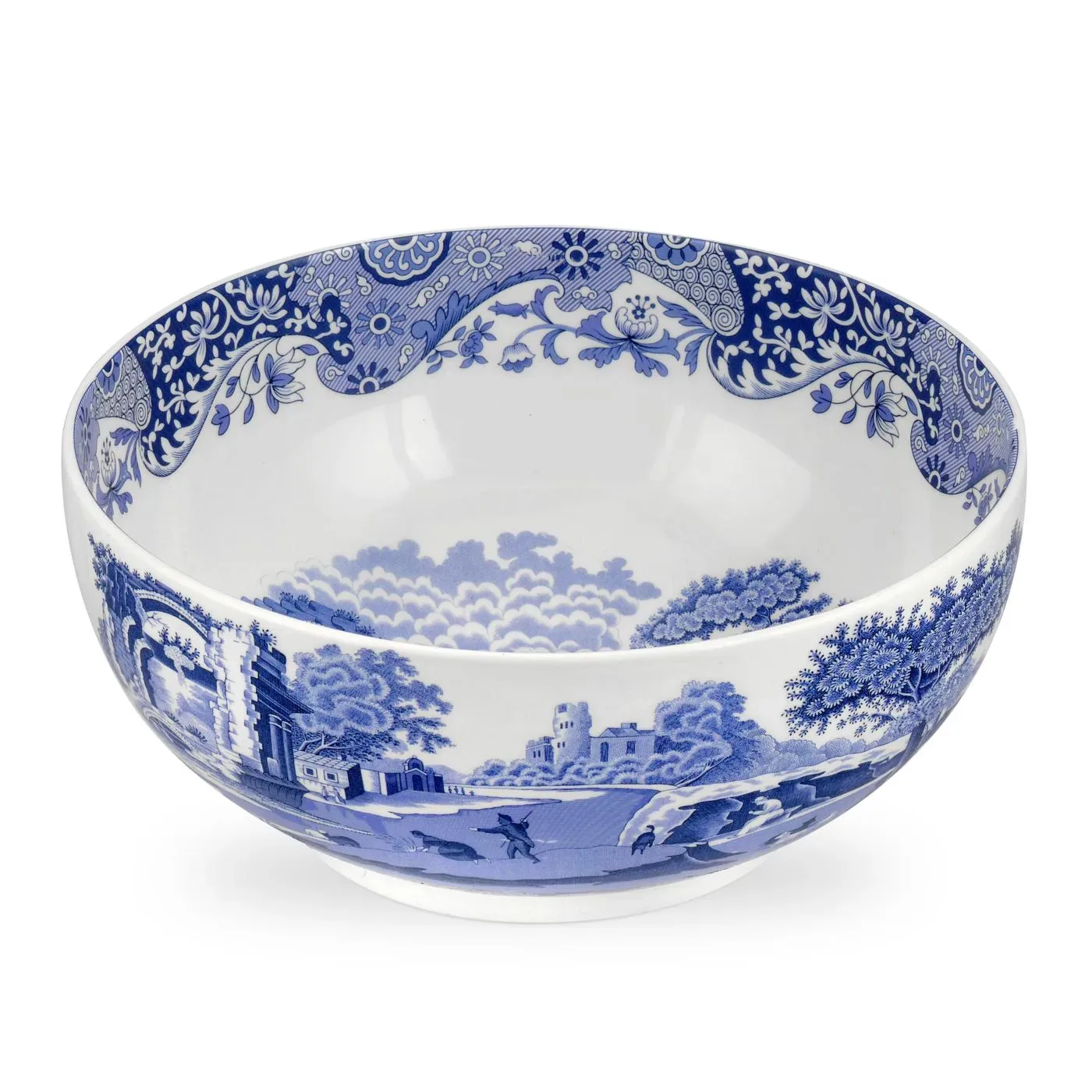 Blue Italian serveringsskål blå/vit