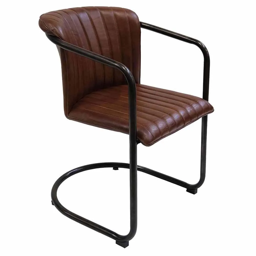 Matstol Harlem med Quiltat läder Trademark Living