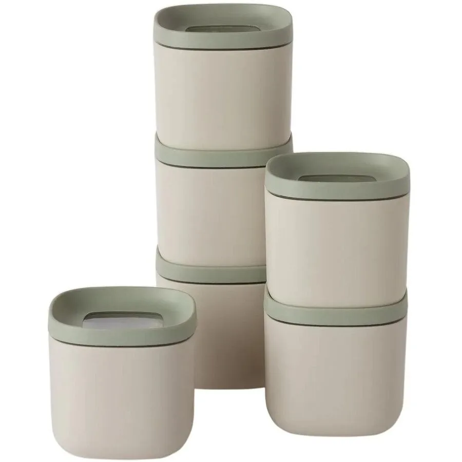 Vorratsbehälter-Set BergHOFF 6 Stk Kunststoff T 6.9 cm Set - Farbe: Grün, Grau