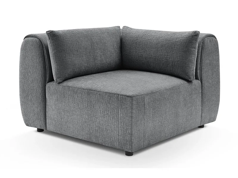 Ecke für modulare Sofas BOBOCHIC JEANNE Stoff mit Textur dunkelgrau
