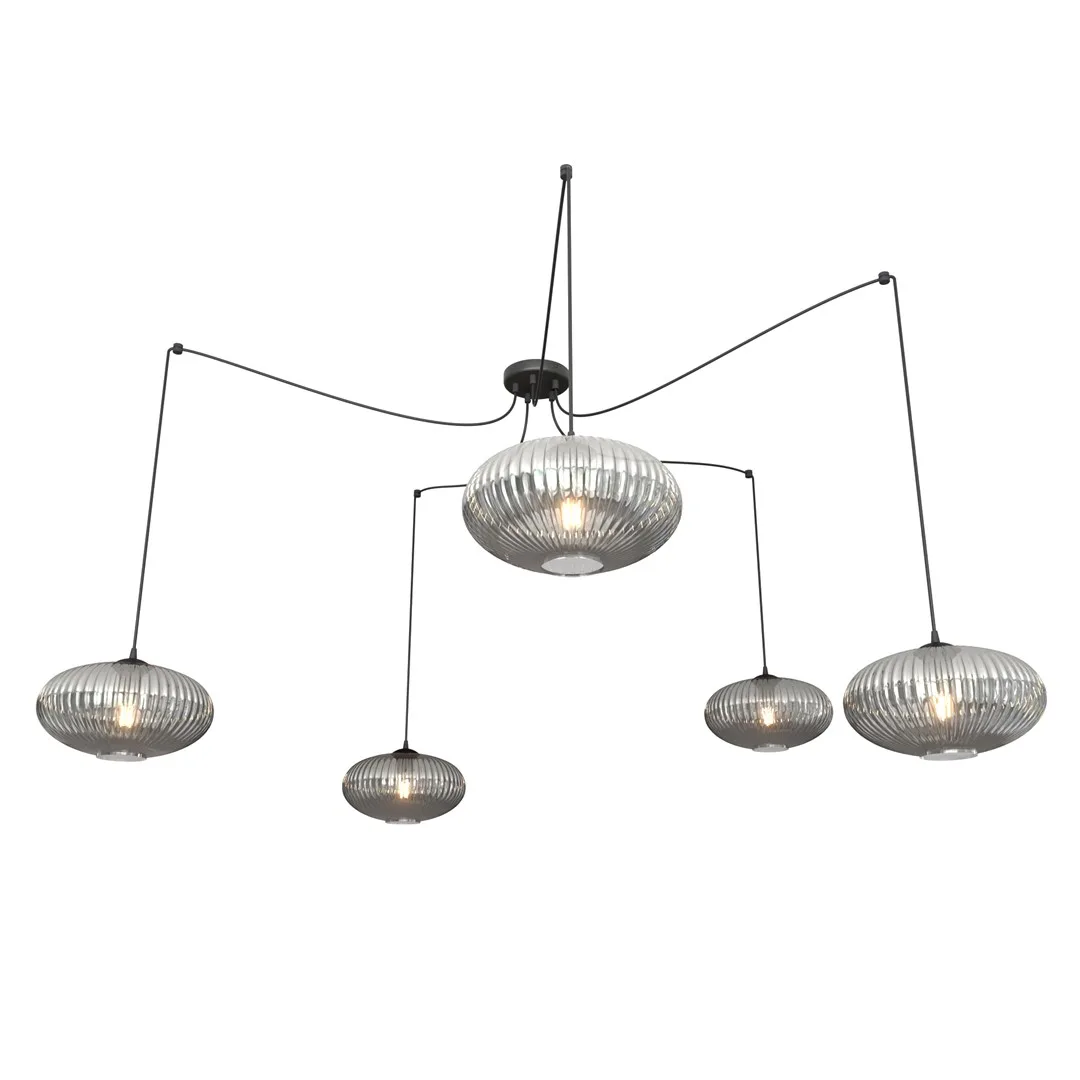 Emibig Lighting - Origo 5xØ30 - Taklampa - Rökfärgad