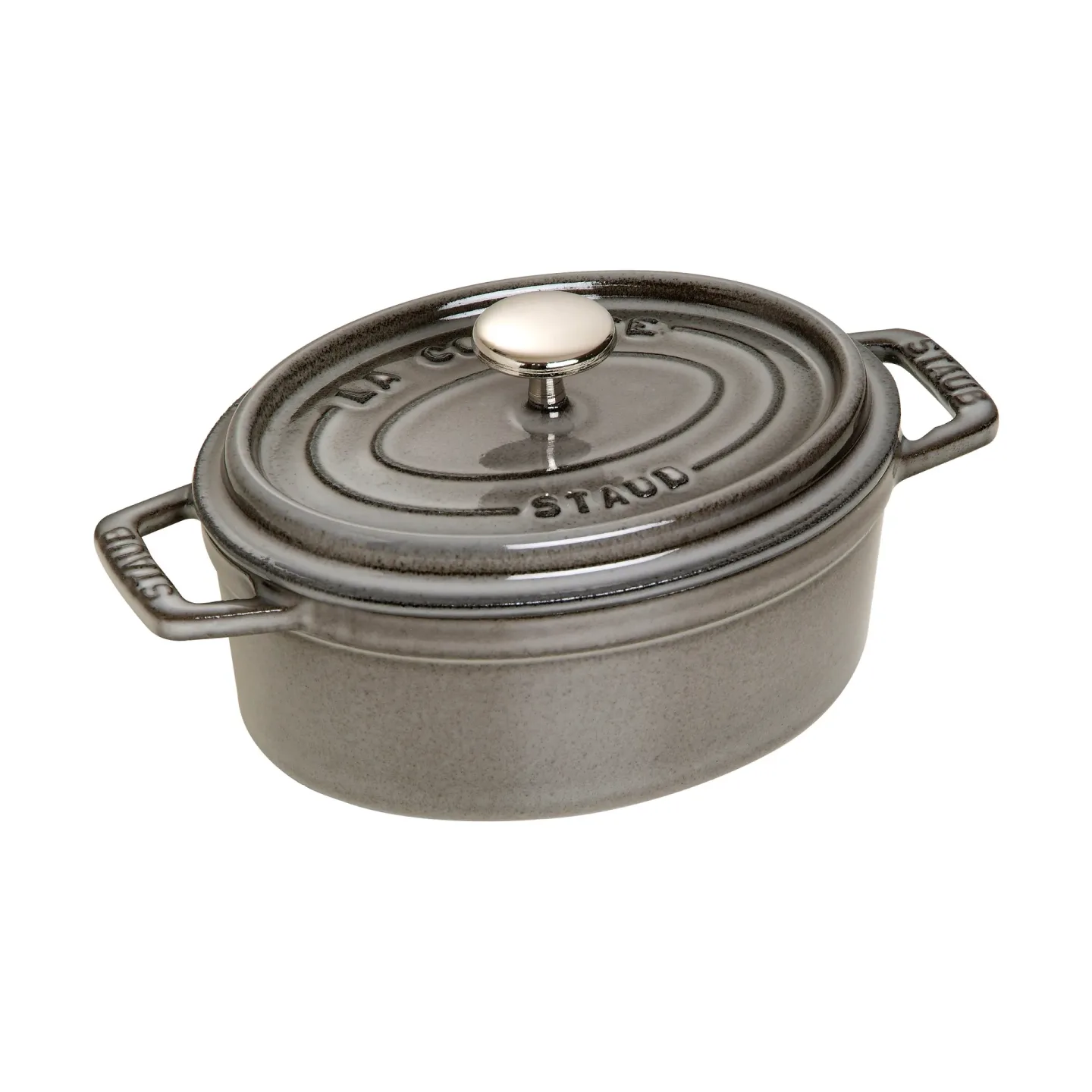 STAUB Staub La Cocotte ovaler Topf Gusseisen 0,6 L Grafitgrau