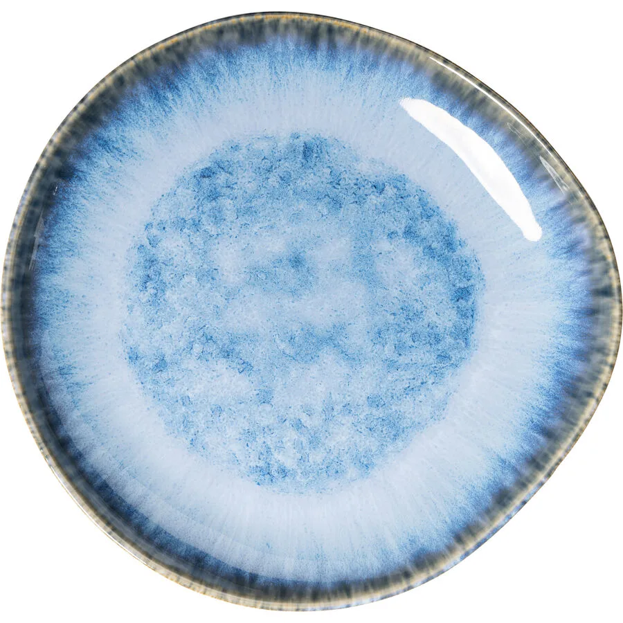Gipfelstück Teller flach Wilde Schlucht Blau Keramik 26.5 cm