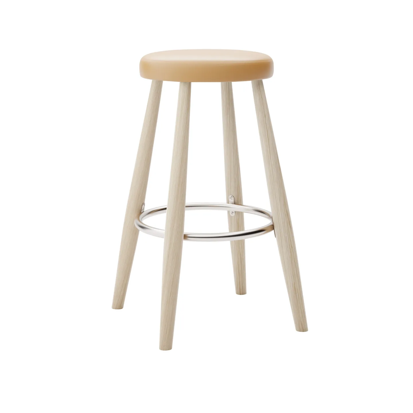 Carl Hansen - CH58 Low Stool, Tvålad Ek, Lädergrupp A Loke - 7050 - Barstolar - Hans J. Wegner - Träfärgad - Läder/Metall/Trä