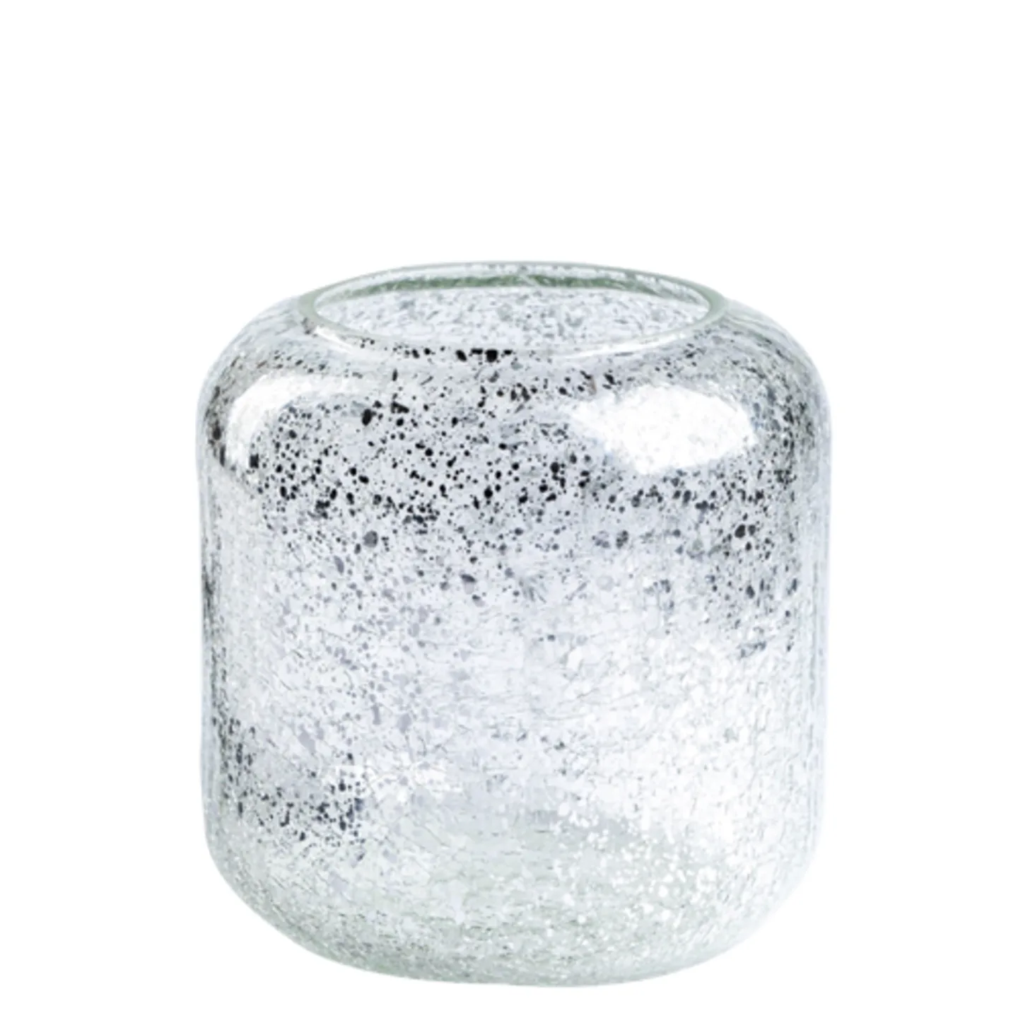 Decofinder Vase Crackle Glas Silber H: 18 cm | Schubiger Möbel