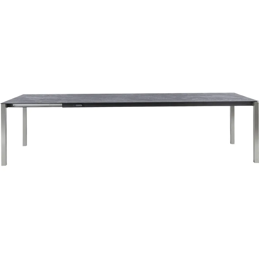 Gartentisch ausziehbar Campo Grande Keramik Ocean black 180x90 cm - Farbe: Edelstahl gebürstet / Ocean black - Material: Keramik/Edelstahl - Möbel