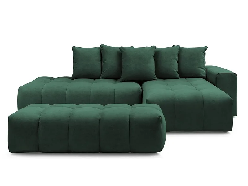 Ecksofa mit Hocker BOBOCHIC MONT-BLANC Samt grün