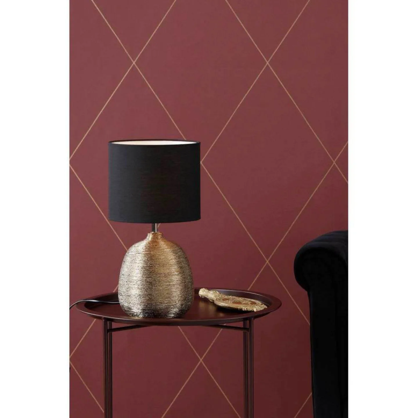 Oscar Tischleuchte Gold/Black - Markslöjd - Wohnzimmer - Stoff / Textil