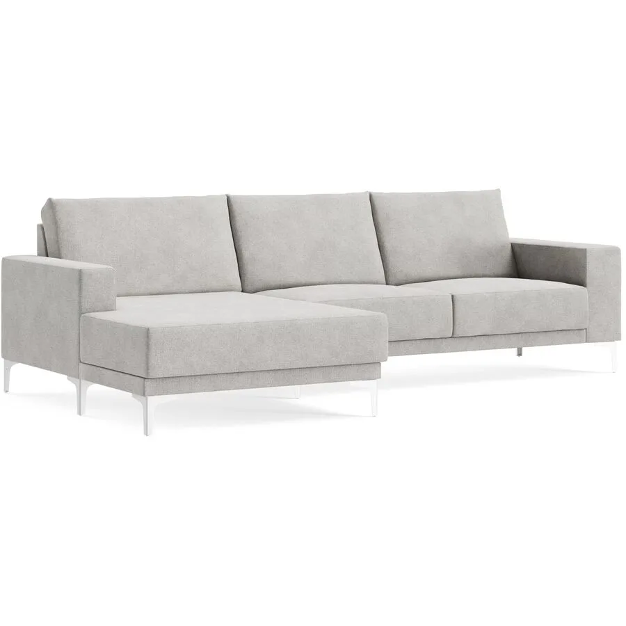 Ecksofa Bivio Links LODGE - 3/3 warm grey B 262 T 152 cm - Möbel Konfigurator: Traummöbel individuell zusammenstellen